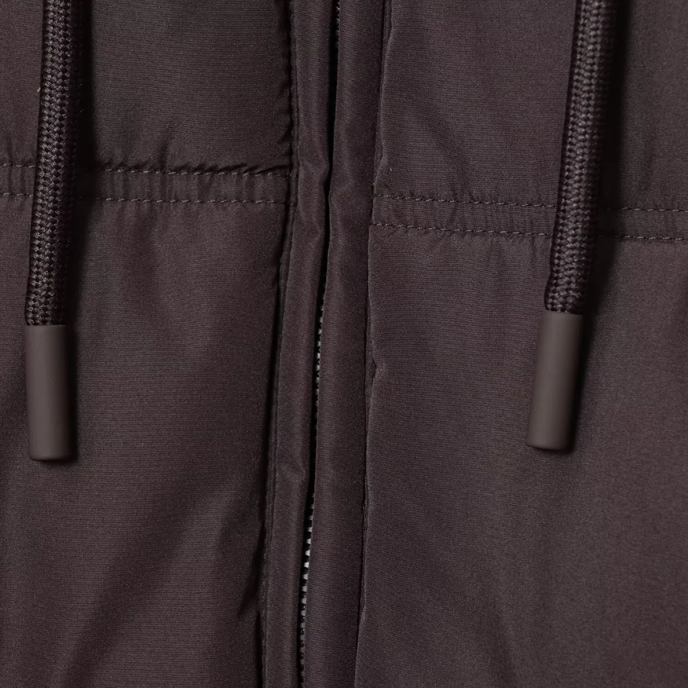 女性のシームルーズトップハイカラーパーカー長袖ジッパーストラップポケット弾性ロープ秋/冬の新しいコットンジャケット