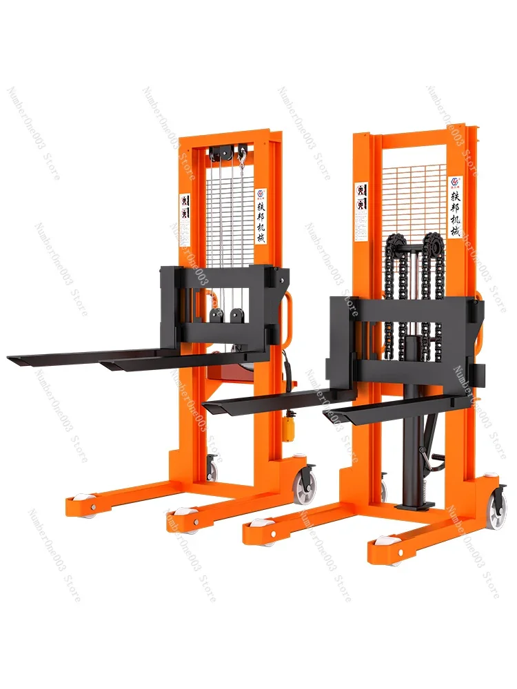 Manual Hydraulic Forklift Stacker 1 Ton 3 Tons Half Electric Forklift 2 Tons Hand Push Lift Truck