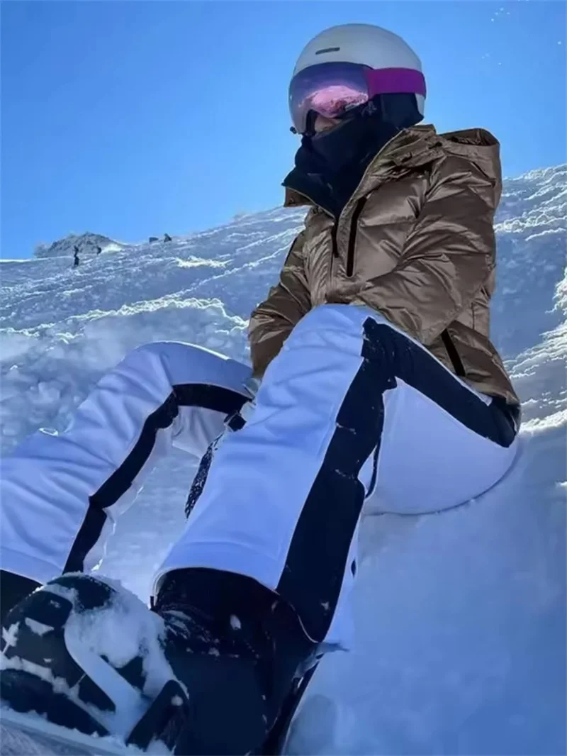 موضة مقنعين معطف مبطّن بالقطن مع حزام المرأة الشتاء ضئيلة الوقوف طوق كم كامل رشاقته الدافئة التزلج سترة الإناث