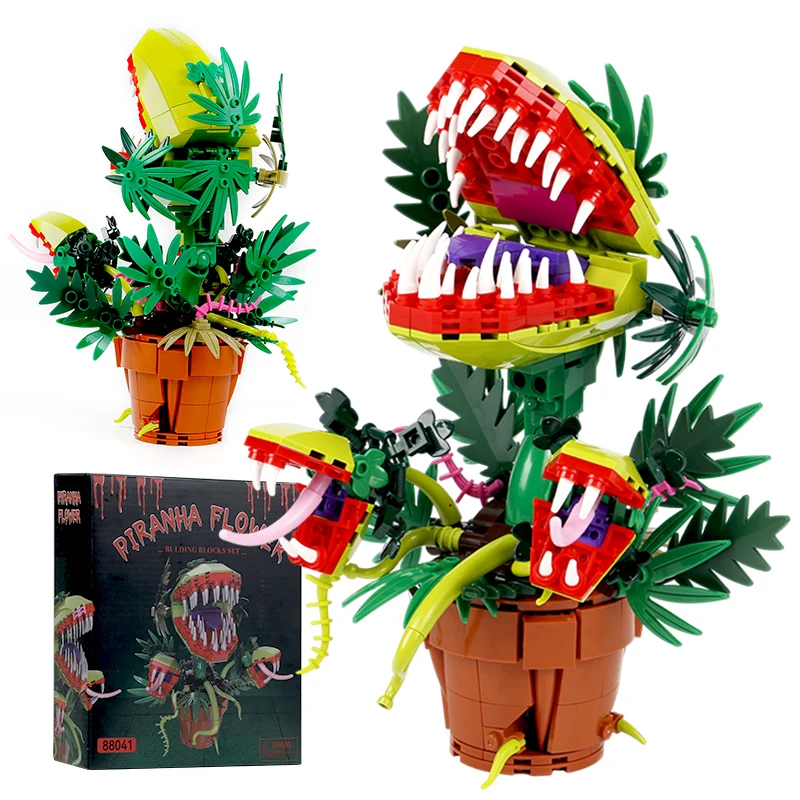 

Creative Carnivorous Potted Plant Man-Eating Flower Building Blocks Home Decoration Collection Brick Toy Gift For Boy Girl Adult