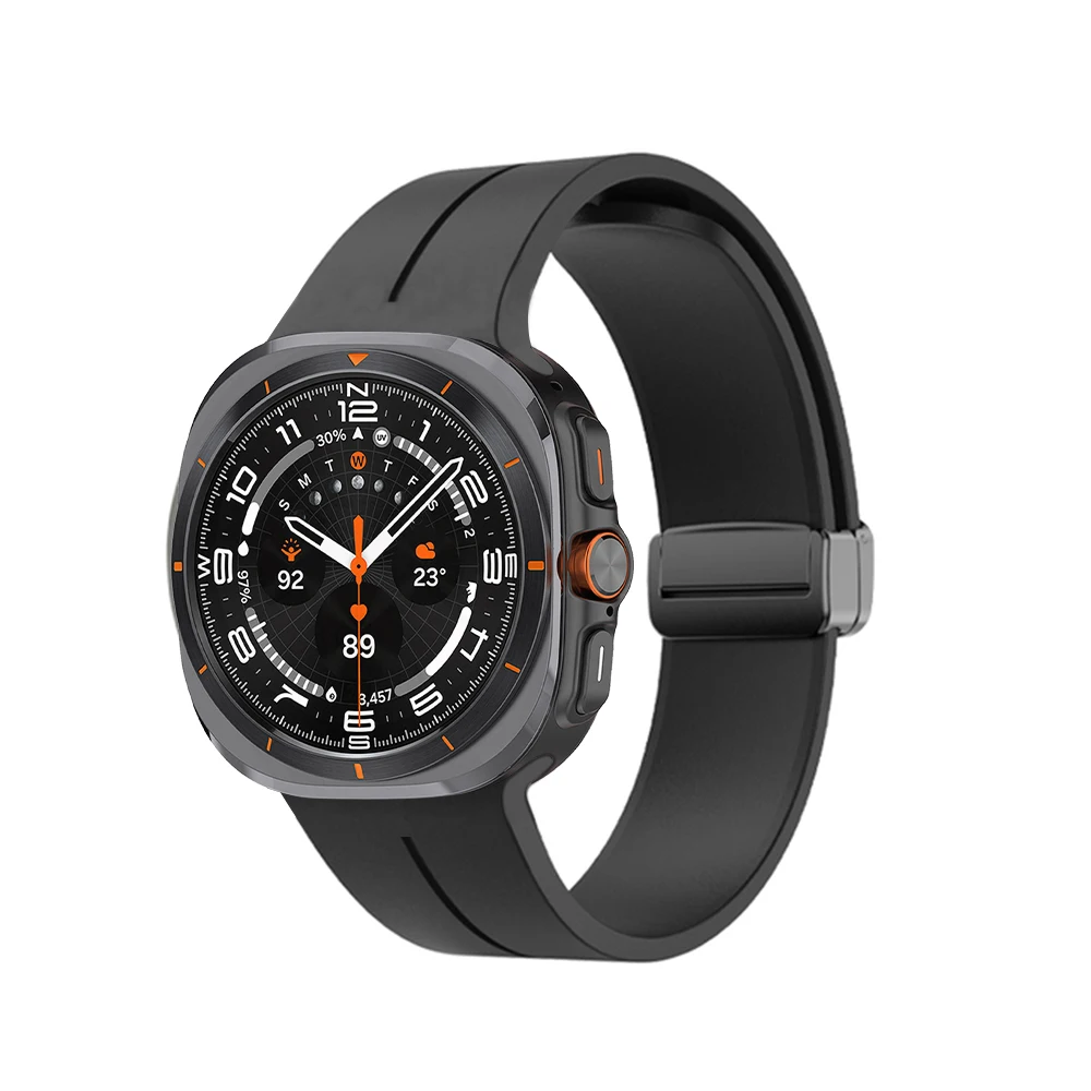 Pulseira magnética de silicone para samsung galaxy watch ultra 47mm sem lacunas pulseira para galaxy ultra 47mm esporte pulseira correa