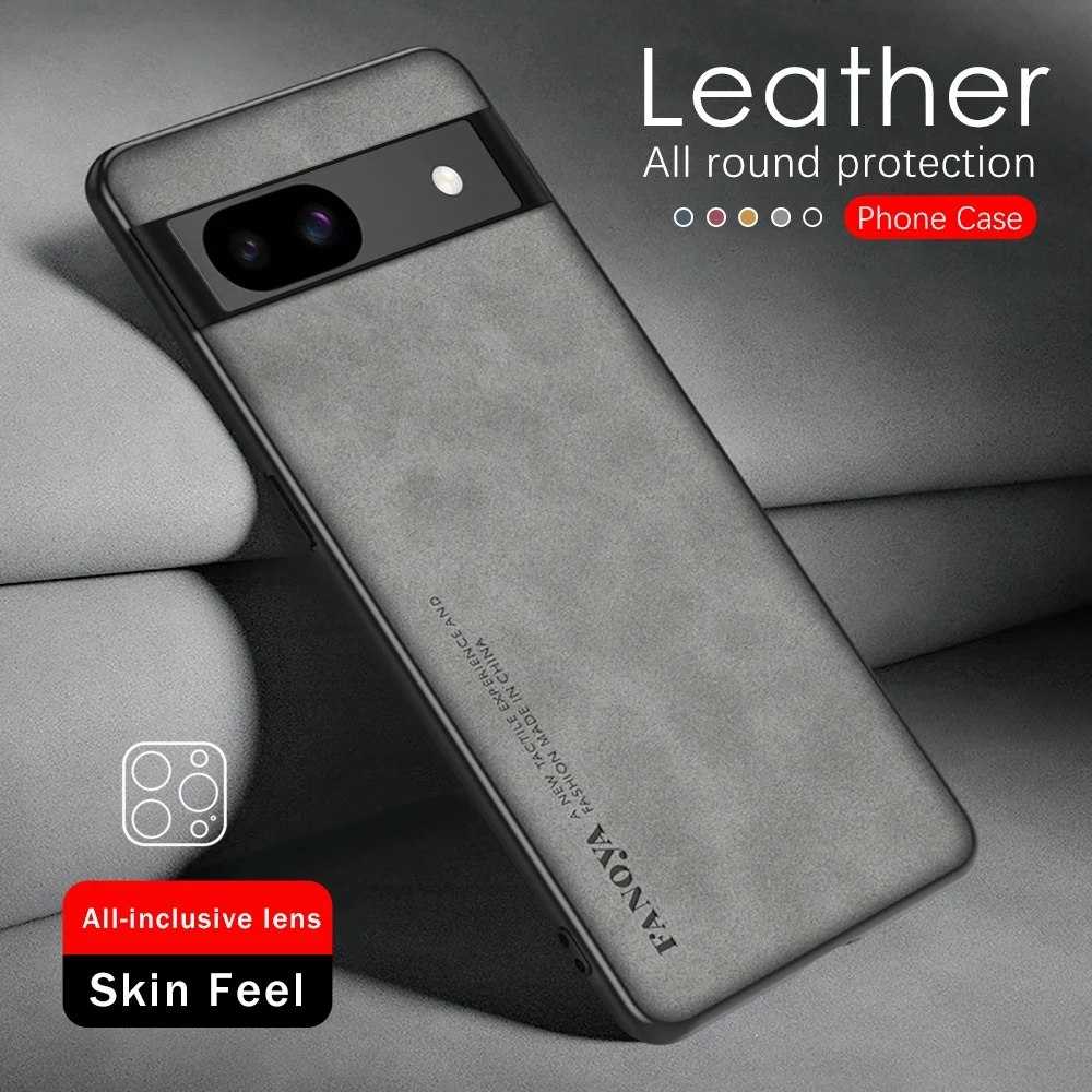 Luxury Lambskin Leather Case For Google Pixel 8a 5G TPU Soft Frame Protect Fundas On Googe Gogle Pixel8a Pixle 8a 8 a a8 5G 2024