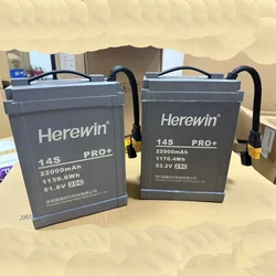 Herewin 53.2V 14s Pro+ model with 22000mAh AS150U charger, designed for agricultural unmanned frame, with rechargeable battery