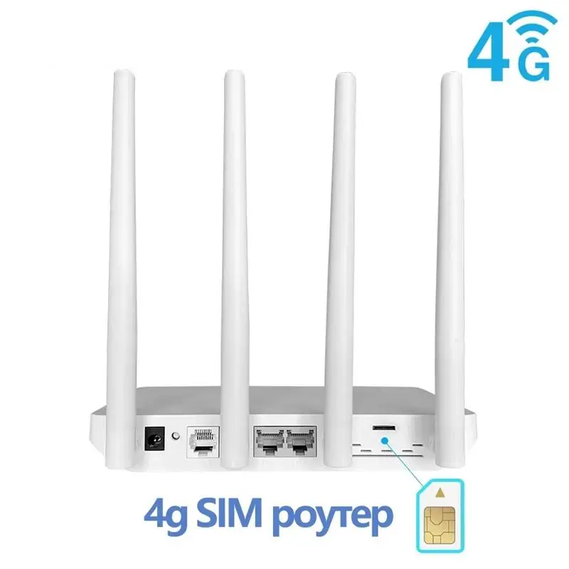 Top 4G WiFi Router WI FI SIM Card EC200AEUHA Modem 2.4Ghz 4GHz Dual Band WiFi 300Mbps 2 LAN WAN LTE Roteador for Home