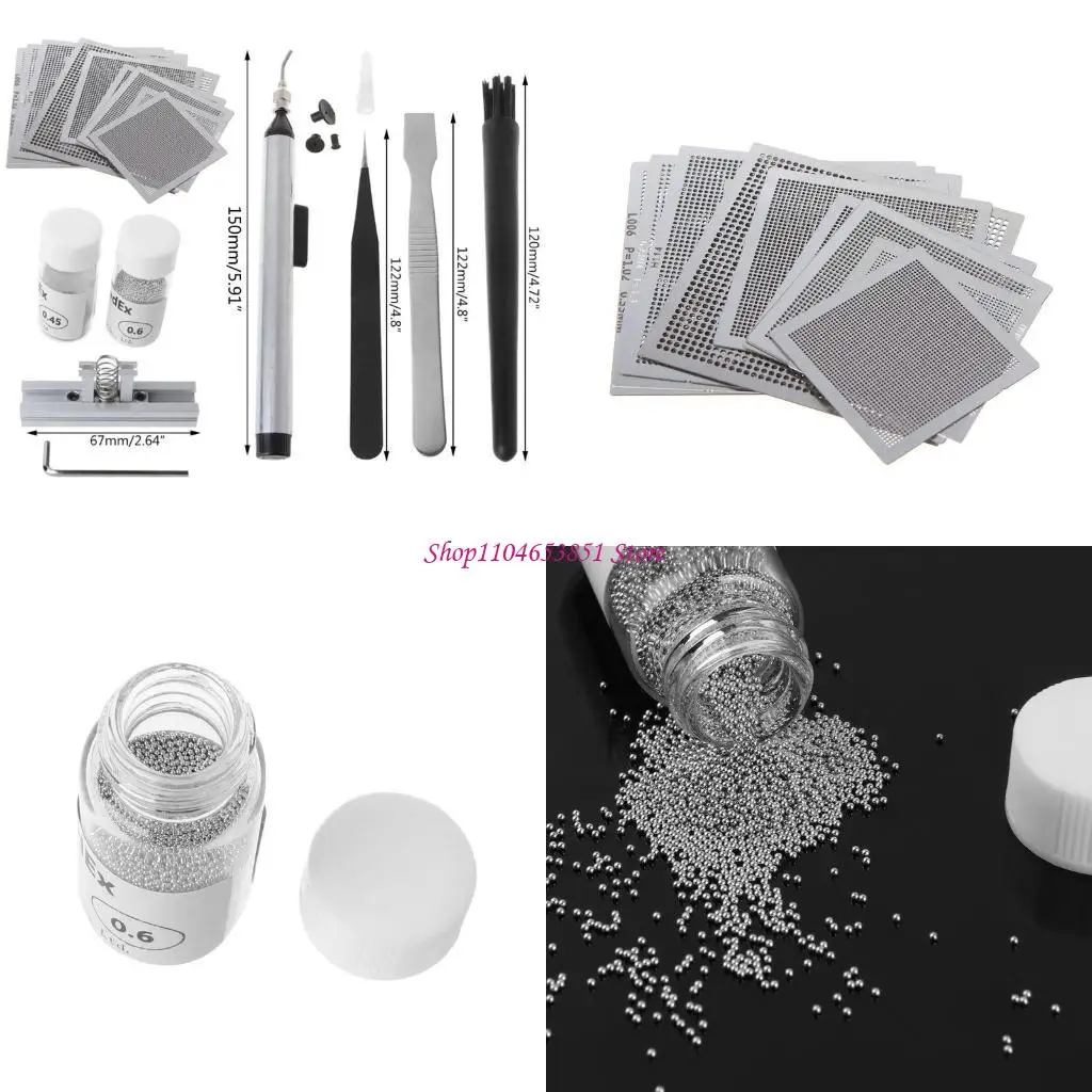 Durable Accessory BGA Reballing Directly Heat Stencil Solder Paste Balls Station BGA Reballing Kit For SMT Rework Repair