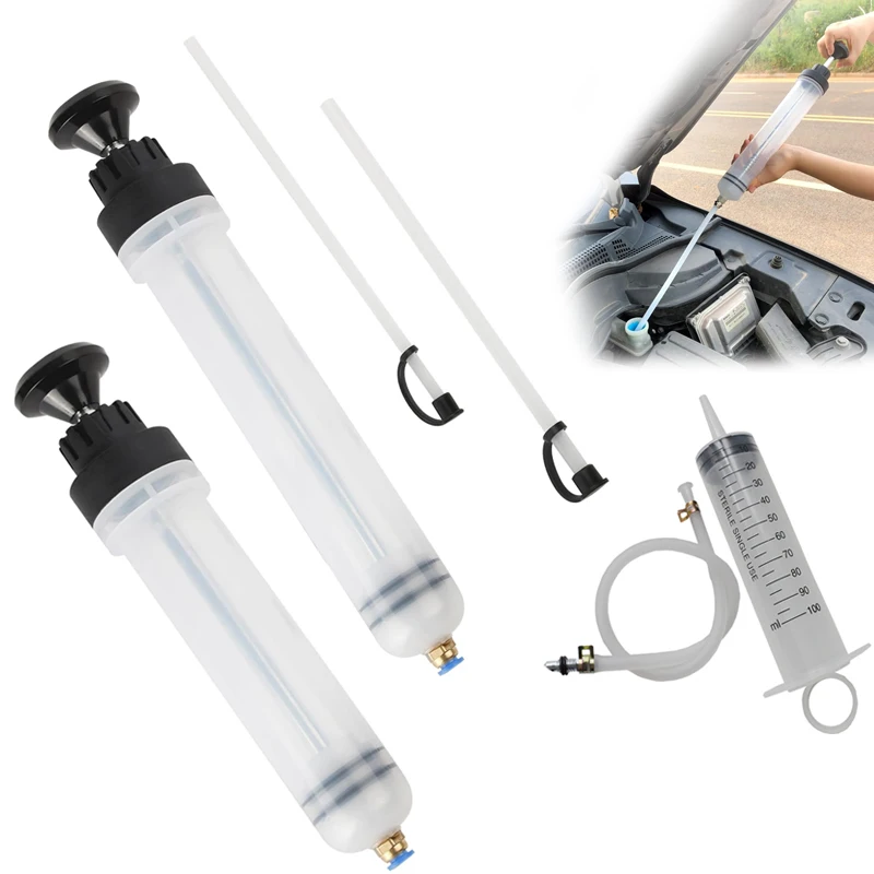 NEW Car Brake Fluid Oil Extractor Auto Oil Change Syringe with Hose Manual Fuel Suction & Filler Fluid Oil Change Evacuator Pump