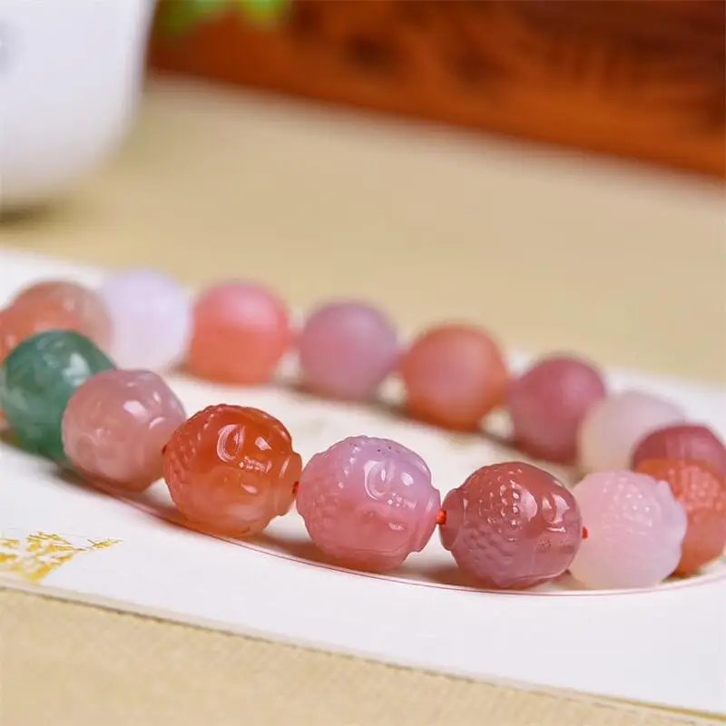 

11 мм натуральный агат Яньюань браслет с головой Будды исцеление фэншуй ювелирные изделия стрейч детский подарок на день рождения и праздник 1 шт.