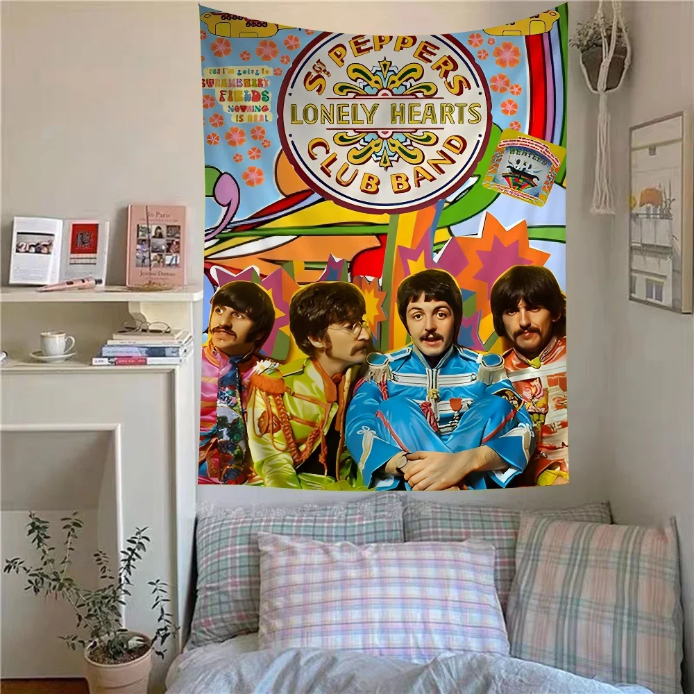 T-The-B-Beatles Rock Band Printed Large Wall Tapestry Hanging Tarot Hippie Wall Rugs Dorm Home Decor