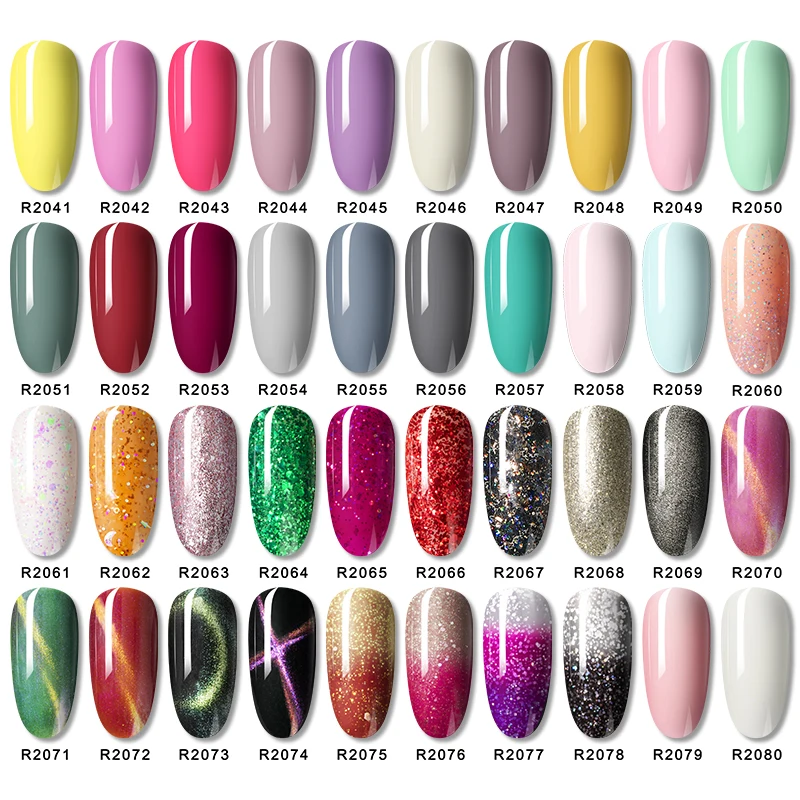 Rosalind Uv Nail Gel 2 Stuks Set Pure Kleur Semi Permanente Hybrid Vernis Manicure Nail Art Base Top Coat Nail gel Polish Kit Nieuwe