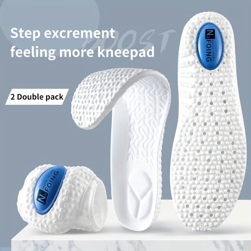 1 par de plantillas deportivas de TPU que absorben los golpes, cómodas y transpirables, disponibles en varios colores.