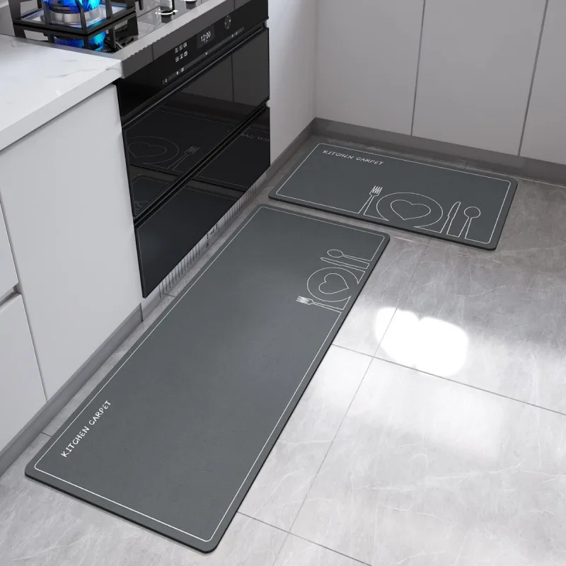 VIKAMA Reusable and Drip-Proof Kitchen Rug New Diatomite Absorbent Anti-Slip Foot Mat for Restaurant Laundry Room and Home Decor
