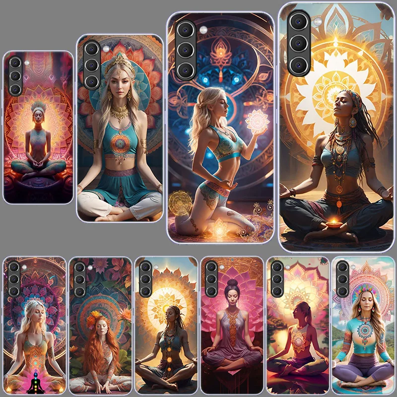 명상 요가 소녀 휴대폰 케이스, 삼성 A54 A14 A24 A34 5G 갤럭시 A02S A03S A04S A12 A22 A32 A52 A72 A13 A23 A33 A53 A73 A42