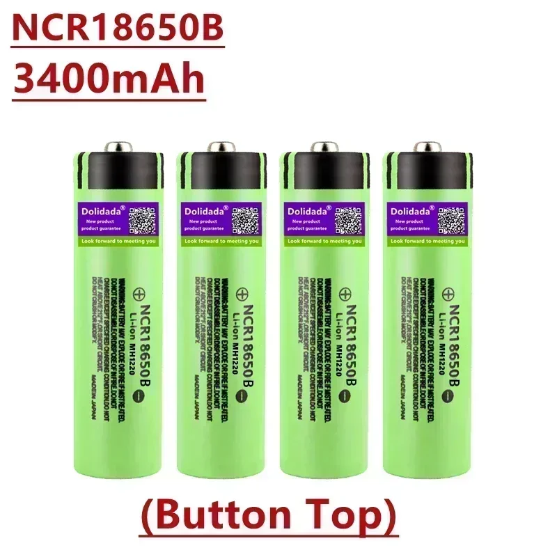 3.7V 3400mAh NCR18650B 34B Rechargeable Battery with Top Button: Perfect Power Source for Flashlights & Toys