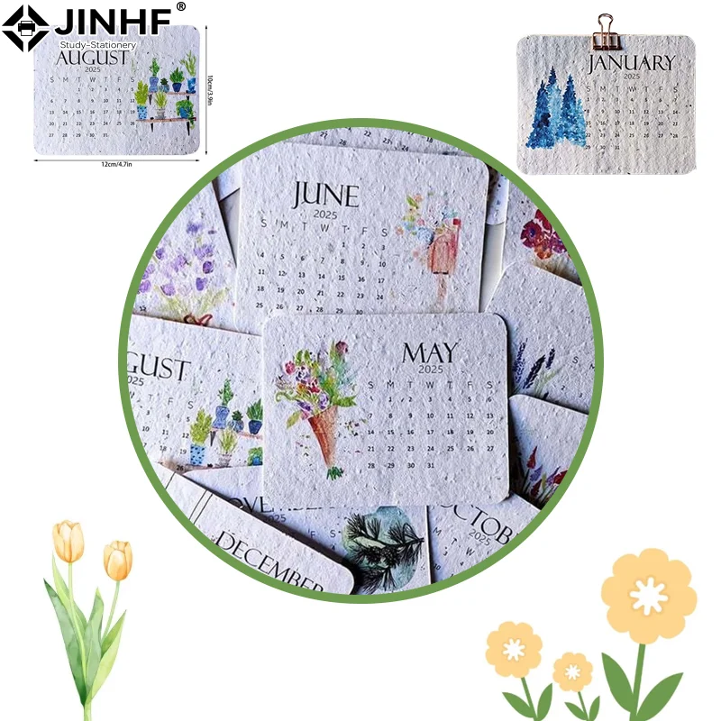 

Креативный календарь семян планшета на 2023 год, от января 2024 года по декабрь 2023 года, идеальный календарь-планировщик с современной зеленью