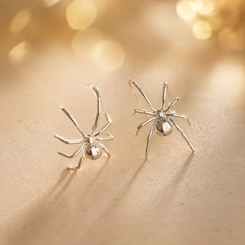 Unique Creative Spider Earrings Exquisite Vintage Halloween Earrings Gothic Personalized Drop Earrings Halloween