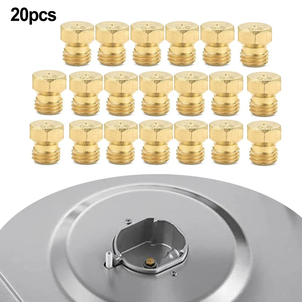 20Pcs Brass Jet Nozzle Propane Burner Orifice Kit Grill Replacement Parts Outdoor Cooking Equipment BBQ Tools & Accessories