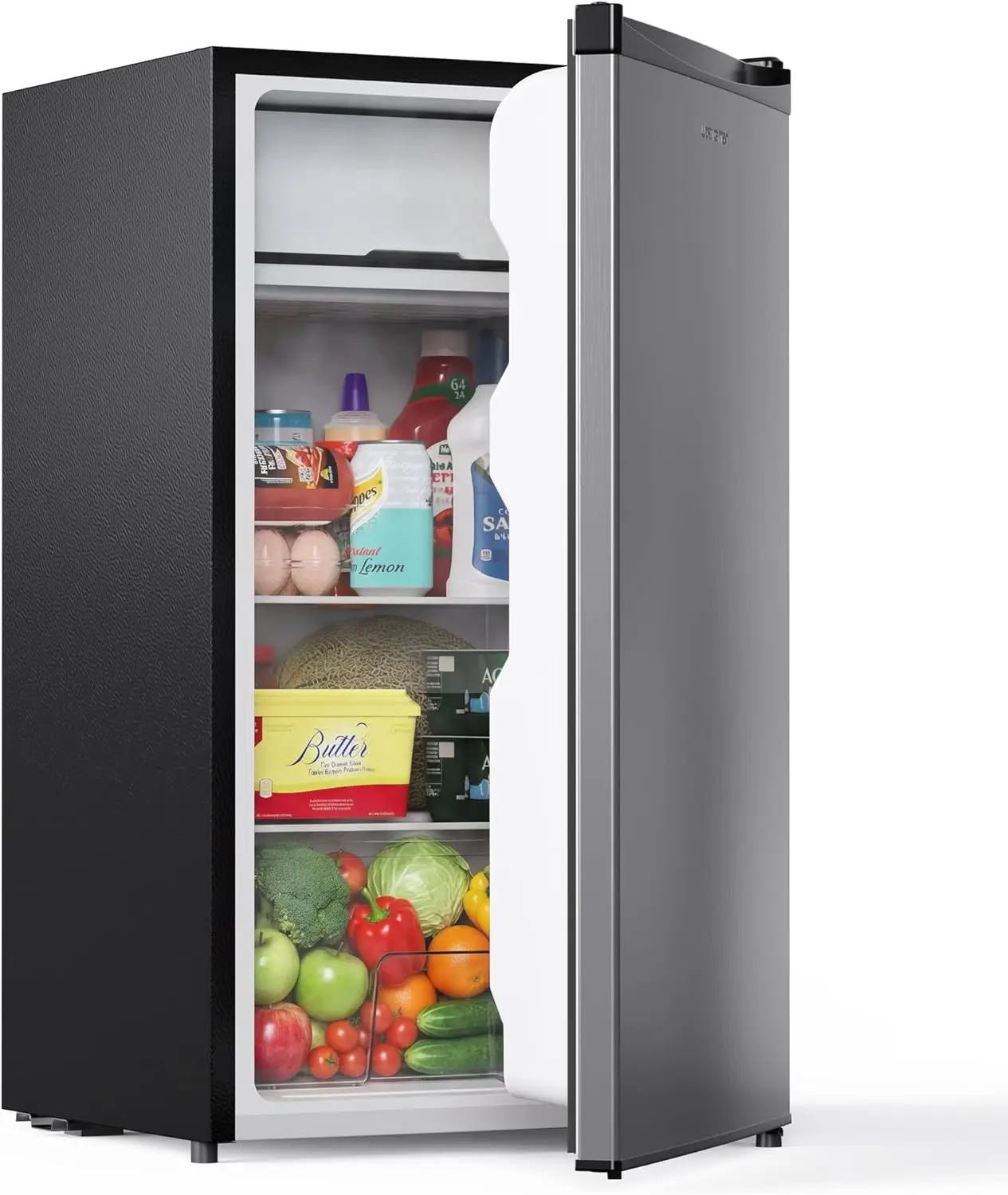 

3.2 Cu.Ft Mini Fridge with Freezer, Single Door Mini Fridge, Adjustable Thermostat, Mini Refrigerator for Dorm, Office, Bedroom