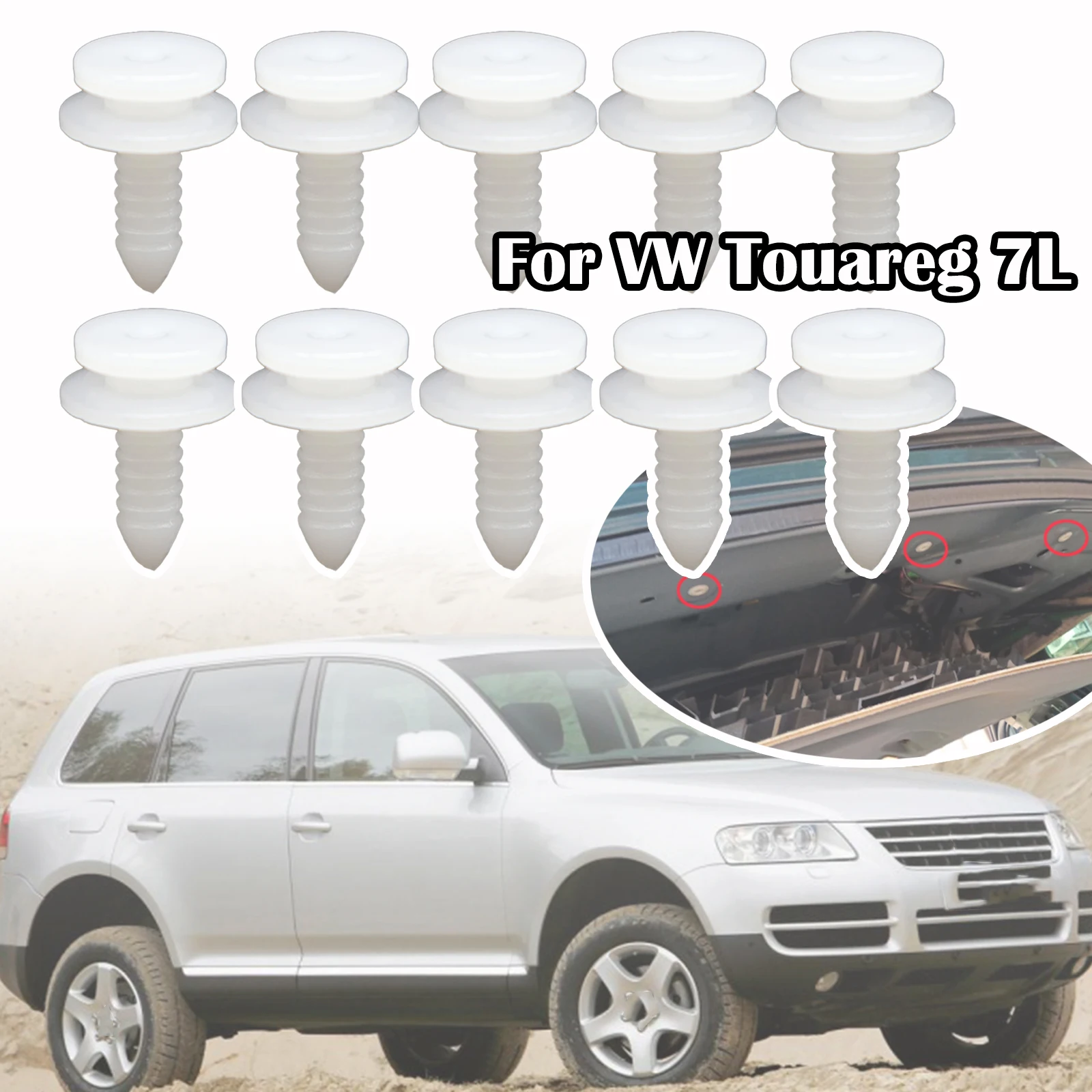 

10Pcs For VW Touareg 7L Car Step Insert Side Sill Trim Interior Panel Pillar Clips Rivet 2003 2004 2005 2006 2007 2008 2009 2010