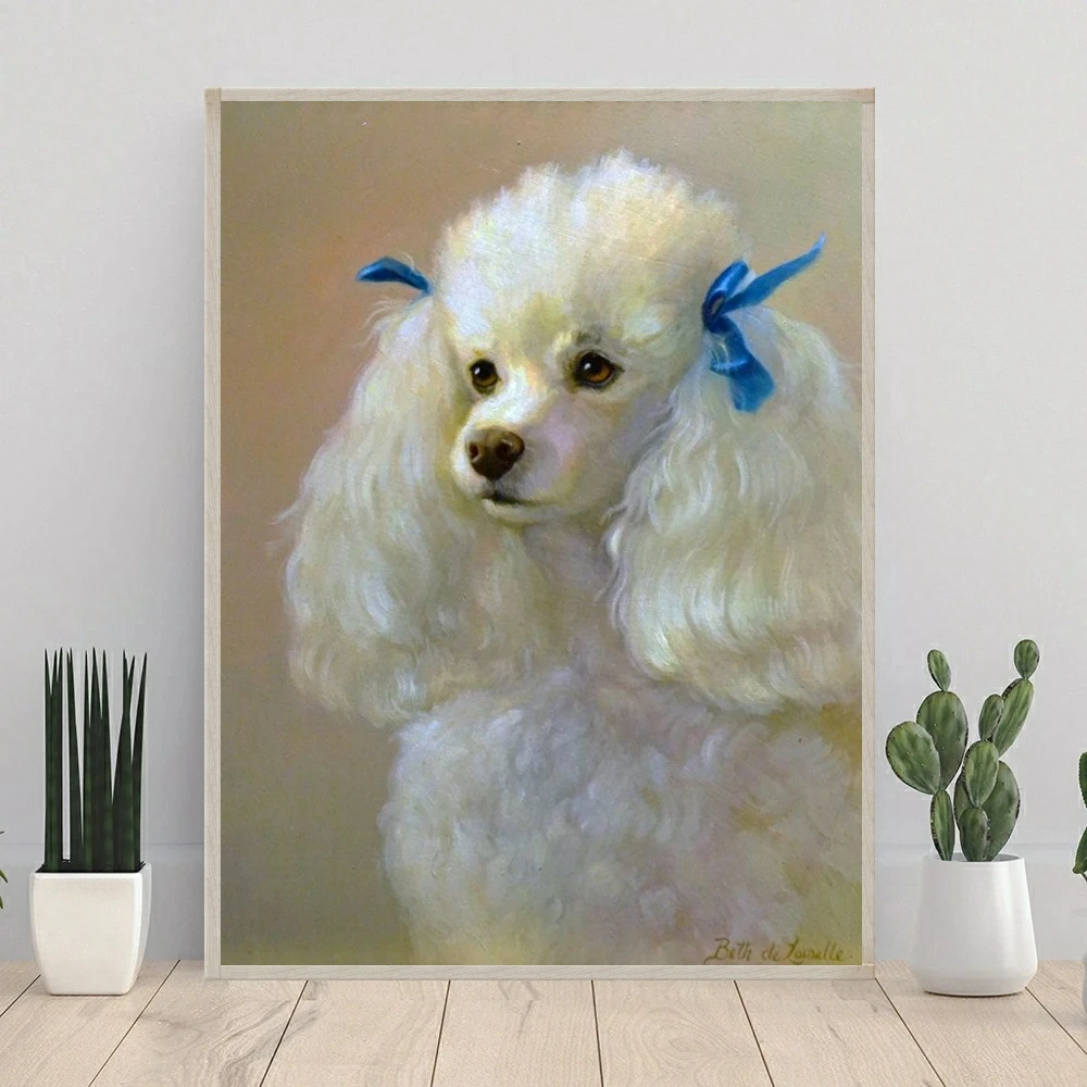 French Poodle 5D Embroidery DIY Drills Diamond Painting Animal Dog Cross Stitch Kit Art Handmade Room Decor Children's Gifts