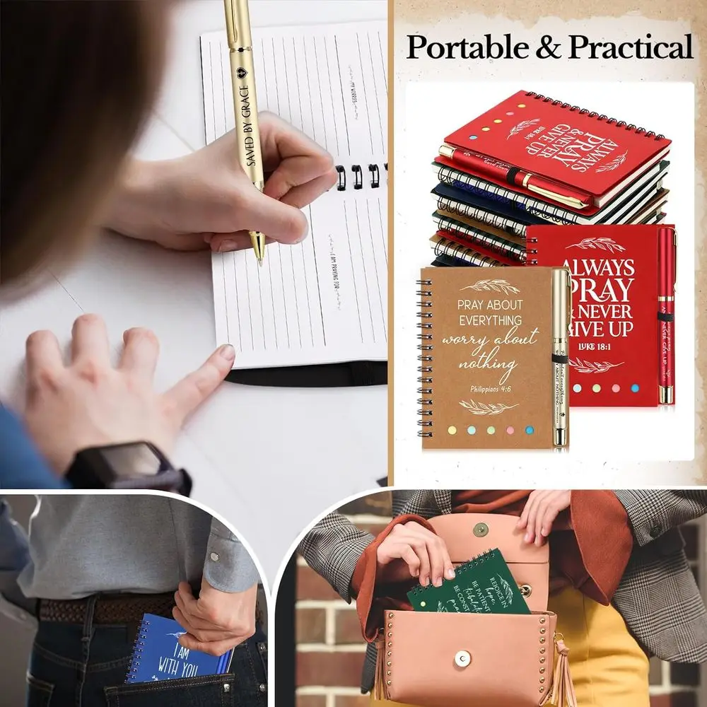 Bulk Christian Gifts: Spiral Notebooks, Sticky Notes, Ballpoint Pens, and Prayer Journals for Church Sunday School and Pastor Ap