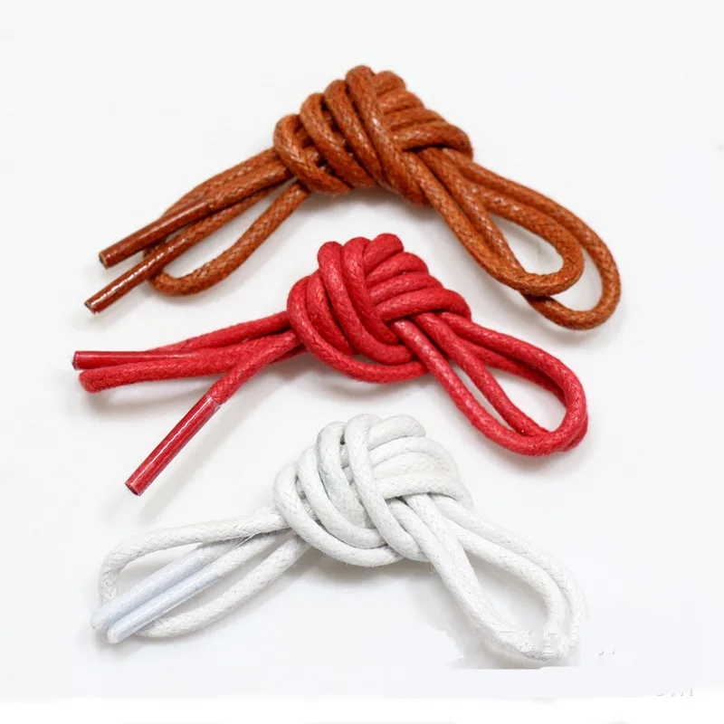 Women Men Shoelaces Waterproof Leather Boot Shoe Laces Round Shape Fine Rope Black Red Blue gray Brown Shoelaces