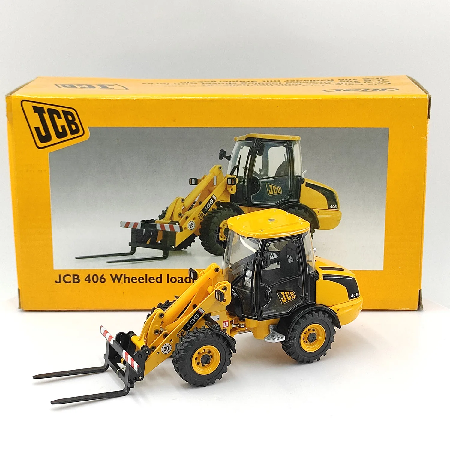 دييكاست JCB 1:35 مقياس JCB 406 عجلة تحميل رافعة شوكية سبيكة سيارة نموذج تحصيل لعبة هدية تذكارية عرض حلية