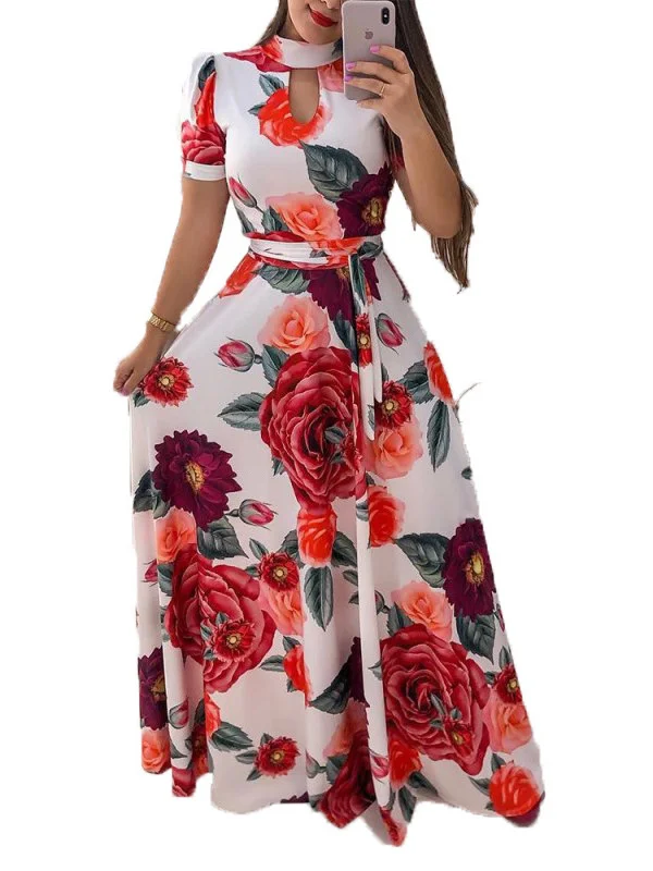 Europa und die Vereinigten Staaten Frühling und Sommer Mode sexy bedruckte Kleid Frauen