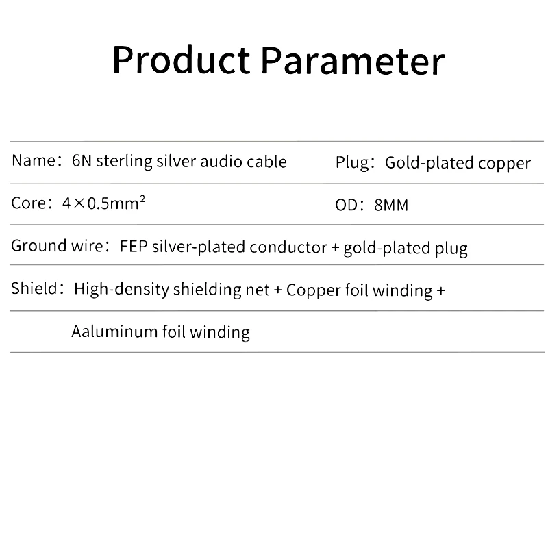 Cable RCA de plata de ley de alta gama de 3,5mm a 2 para amplificador de teléfono móvil