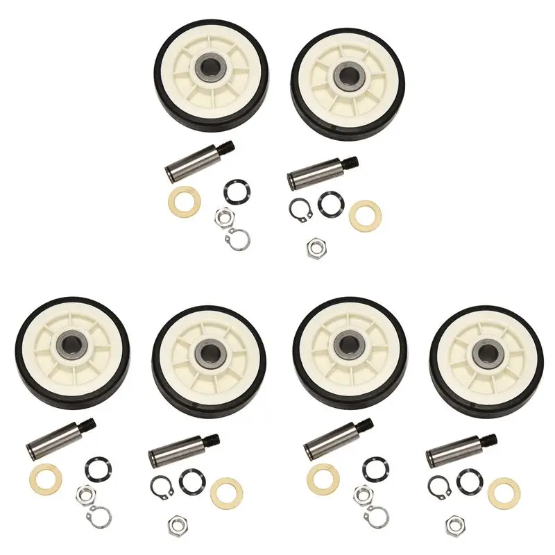 

PZHI-6PCS Dryer Drum Support Roller And Shaft For 303373, 12051541, ER303373K, 303373K