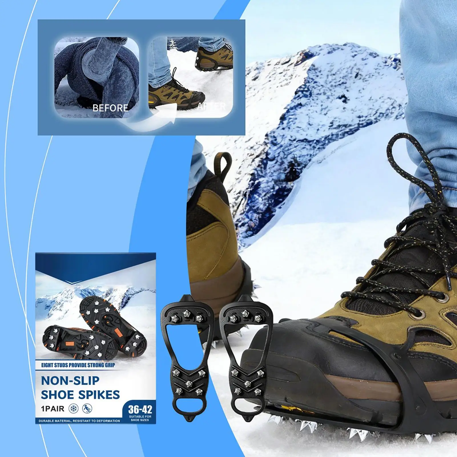 

Зимние накладки на обувь для льда и снега, 2 шт./компл., для зимних видов спорта и активного отдыха на улице