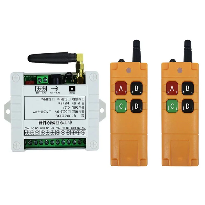 2000m DC12V 24V 36V 4CH Wireless Remote Control LED Light Switch Relay Output Radio RF Transmitter And 433 MHz Receiver