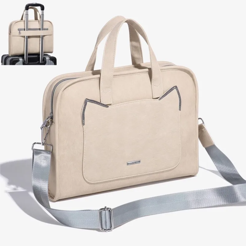 Ins الوردي حقيبة كتف للكمبيوتر المحمول حقيبة يد مقاوم للماء ماك بوك اير برو 13.3 14 15.6 16 بوصة حافظة كمبيوتر السفر للصدمات حقيبة النساء