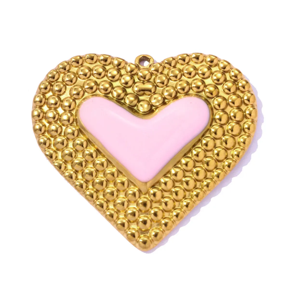 3Pcs/Lot Stainless Steel Enamel Heart Charms Flower Pendant For DIY Making Earrings Necklace Fashion Accessories Wholesale