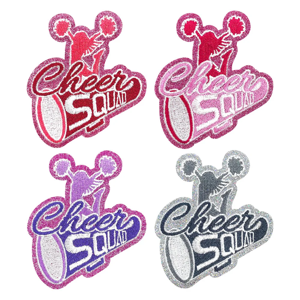 30pcs/Lot Embroidery Patch  Hat Shirt Bag Clothing Decoration Accessory Craft Diy Applique Pink Girl Cheerleader Greet
