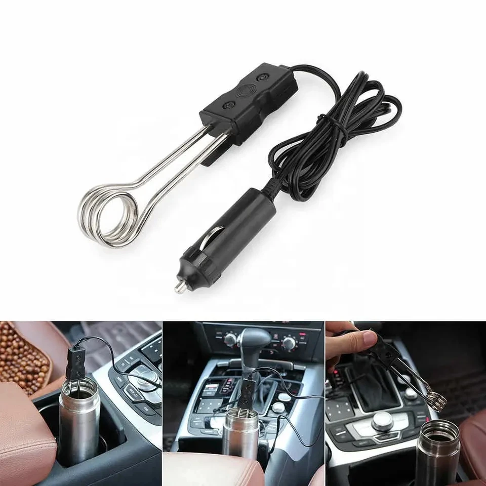 Calentador de inmersión portátil y seguro para coche, calentador de agua eléctrico para té y café, accesorios de viaje