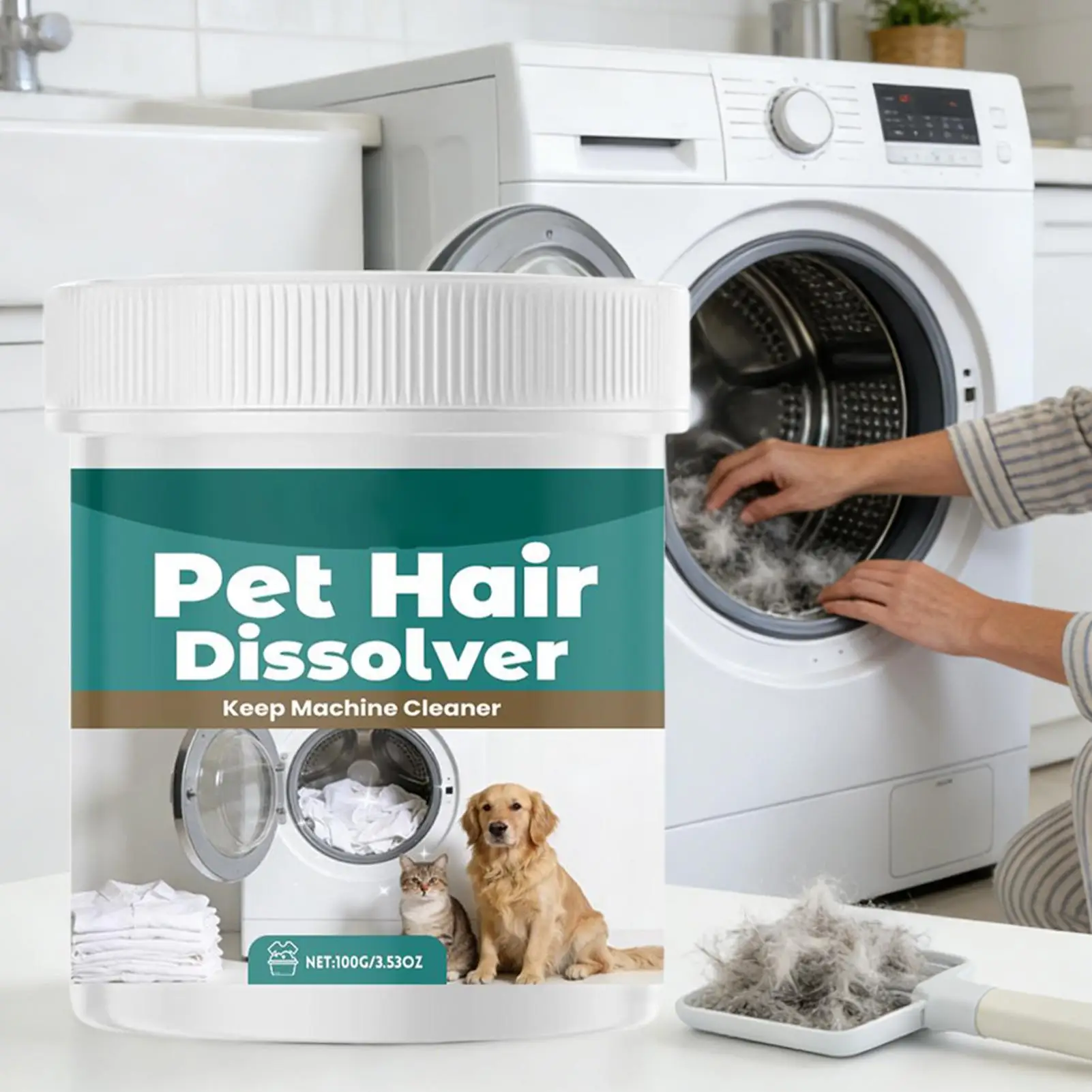 Pet Hair Dissolver pet hair clothing and textile cleaner Deep Cleaning Dog And Cat Hair Remover Dissolver for Clothes Odor