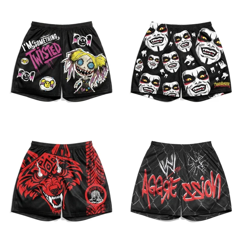 New Danhausen Cursed Theme Shorts Horror Clown Tooth Full Print Family Matching Quick Dry Athletic Short Pants Comfortable 2026
