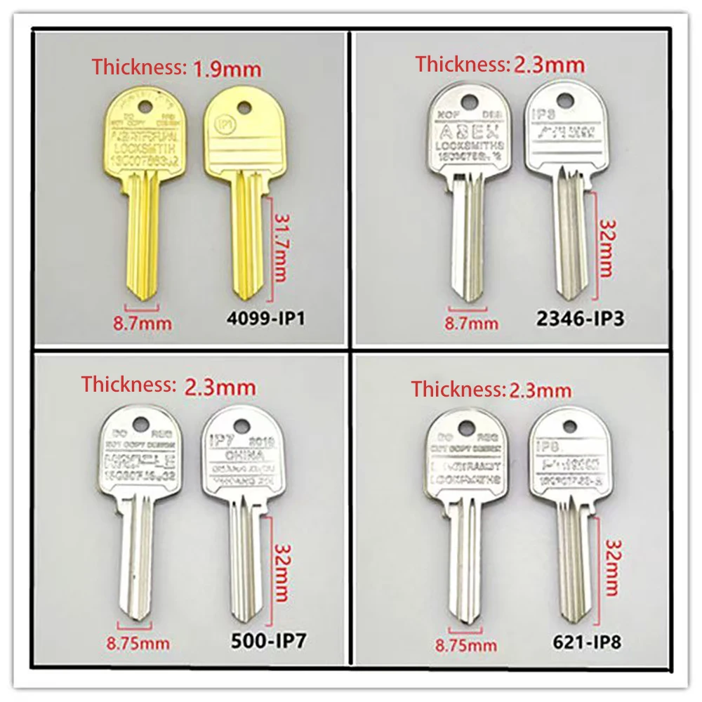 For Australian Abe Digital Lock Key Embryo IP1 IP3 IP7 IP8 Special-shaped And Irregular Key Blanks 1PC