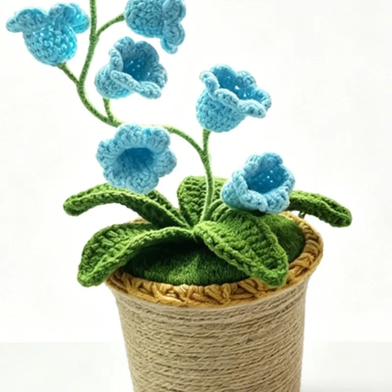 A76KBG! Handcrafted Milk Cotton Lily of the Valley Night Light Potted Plant -