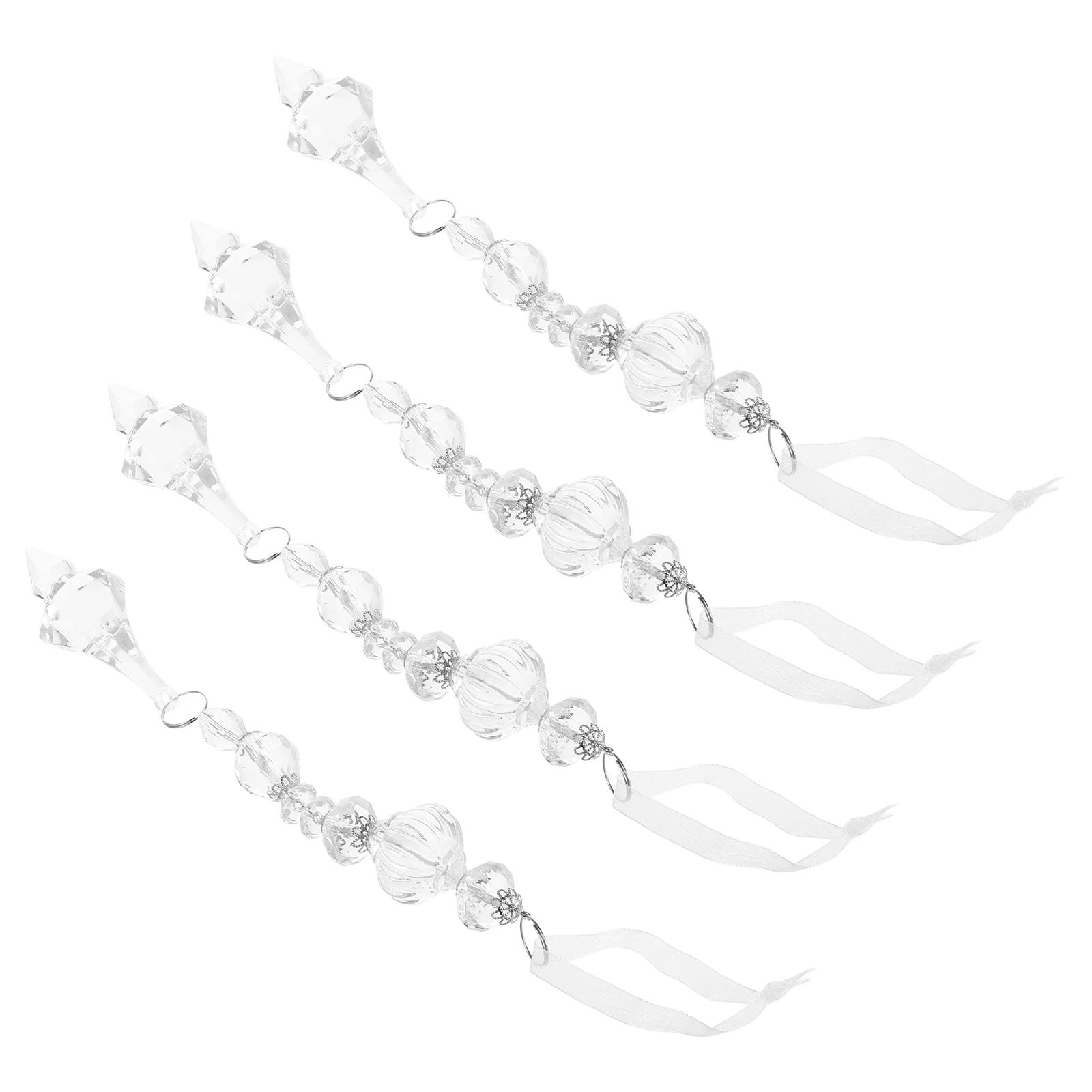 

4Pcs Teardrop Christmas Ornaments Clear Acrylic Hanging Pendants for Tree Decor Sparkling Transparent Crystals Holiday Party