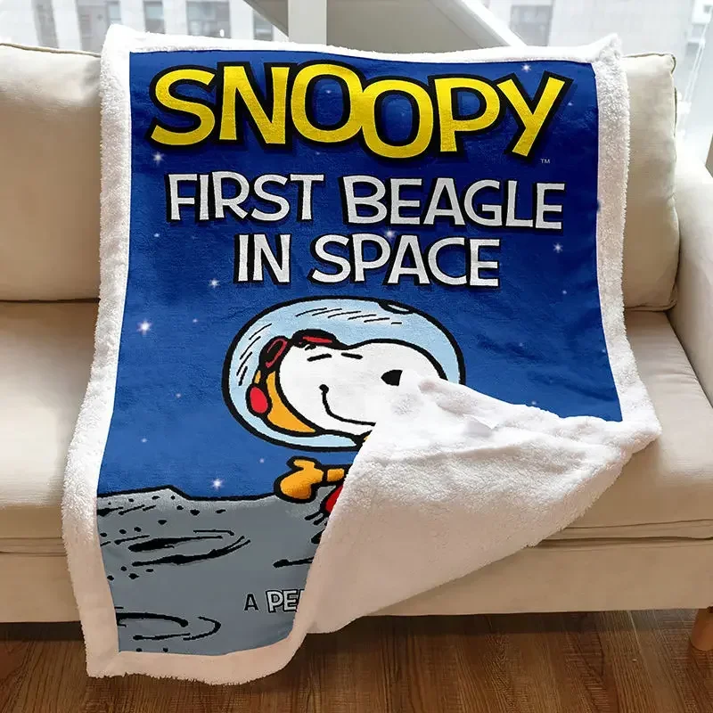 Charlie Brown Lucy Linus Snoopy cute cartoon pattern digital printing thickened warm and comfortable blanket for men and women