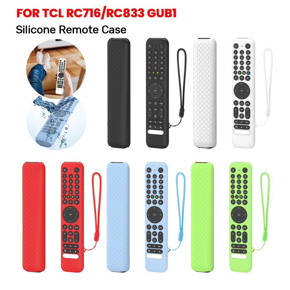 

New Silicone Protective Case with Lanyard Protector Soft Shell Shockproof Remote Controller Cover for TCL RC716/RC833