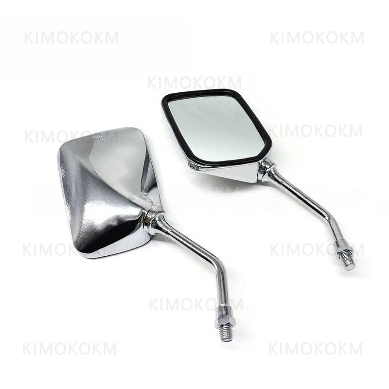 Par de Espelhos Retrovisores Universais Retangulares para Motocicleta 10mm, Espelho Moto para Honda, Scooter, E-Bike