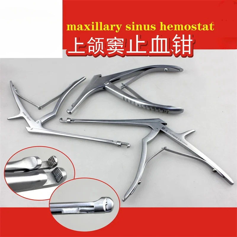 Admiralty maxillary sinus hemostat forceps, frontal face surgical plastic instrument, facial bone hemostat, ENT instrument