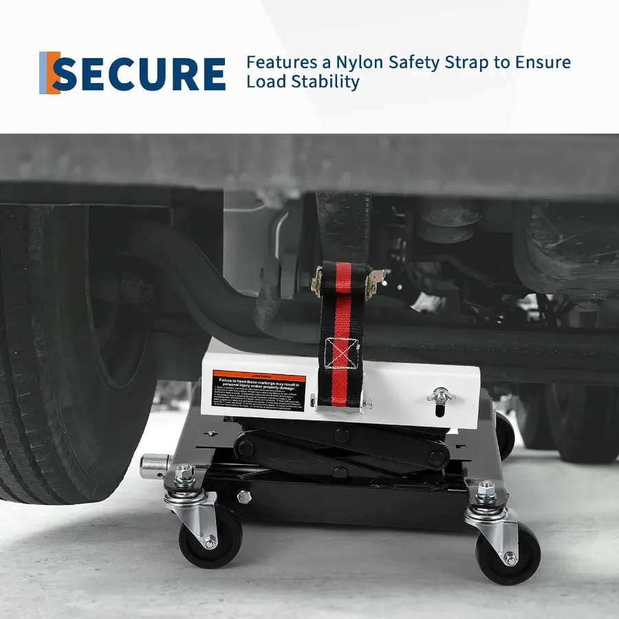 مقبس نقل منخفض بسعة 450 رطل مع أشرطة أمان لإصلاح السيارات شديدة التحمل 723 في نطاق الرفع مع معرف تصميم 4 عجلات #2