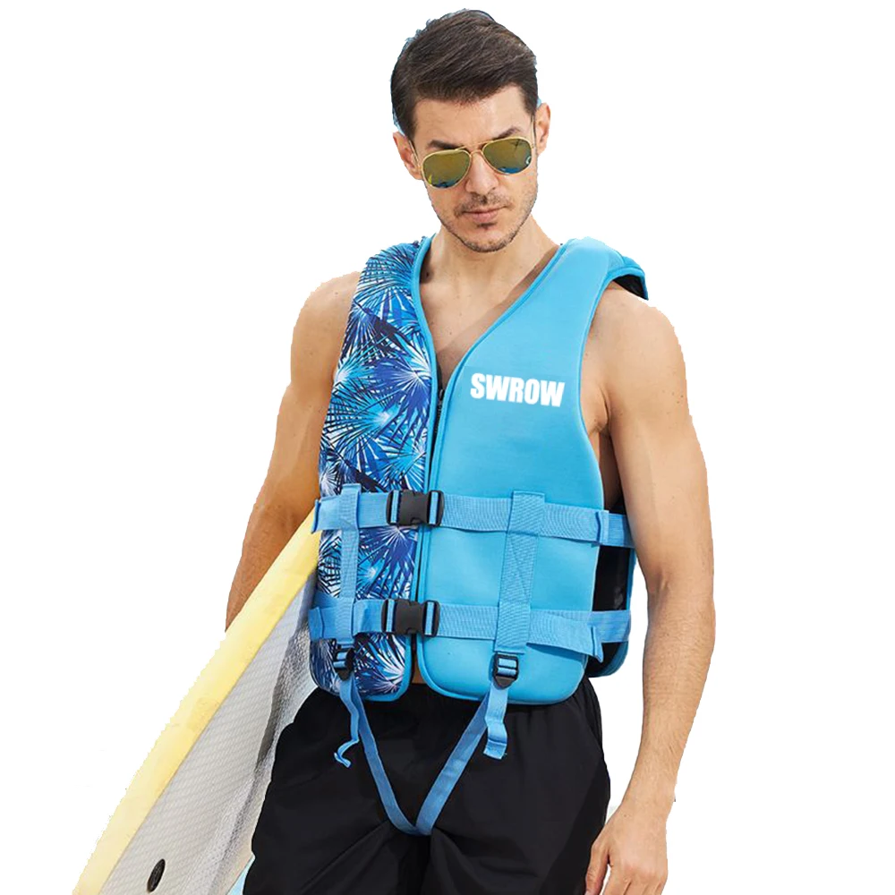 Giubbotto di salvataggio di sicurezza per adulti e bambini, stampa squisita, neoprene, sport acquatici, kayak, canottaggio, surf, rafting