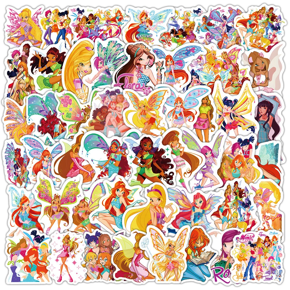 

10/30/60pcs Disney Kawaii Girls Winx Club Aesthetic Stickers Anime Sticker DIY Scrapbook Suitcase Laptop Car Cute Cartoon Decals