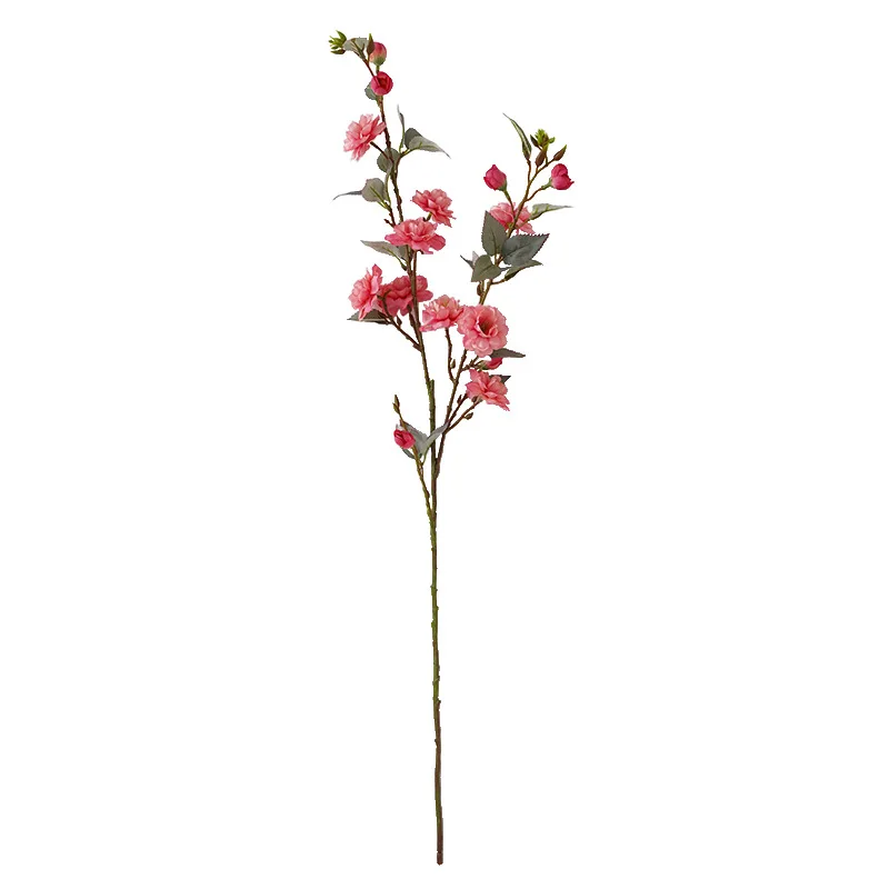 Flores artificiales de seda de alta calidad, Camelia falsa, rama larga, arco de boda, Fondo de fiesta, pared del hogar, decoración de jardín al aire