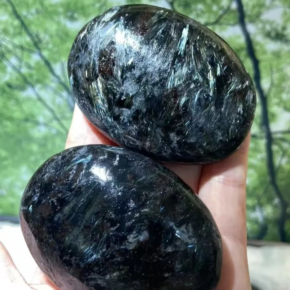 أستروفيليت طبيعي حجر النخيل جيب الطاقة كريستال أحجار الشفاء الإبهام لعبة الضغط الساخن الحرف للزينة والهدايا #5