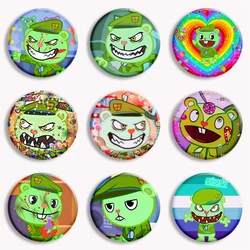 Hot Anime Happy Tree Friends Soft Button Pin Cartoon Flakey Flippy Brooch Badge Bag Decor Accessories Friends Gifts
